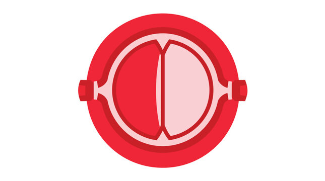 Mitral heart valve anatomy and bicuspid cardiac structure minimalist flat vector illustration for cardiology medical education and healthcare branding