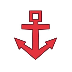 Red anchor icon isolated on transparent background © hear