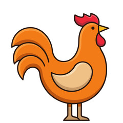 Stylized Orange Rooster Illustration © afgas