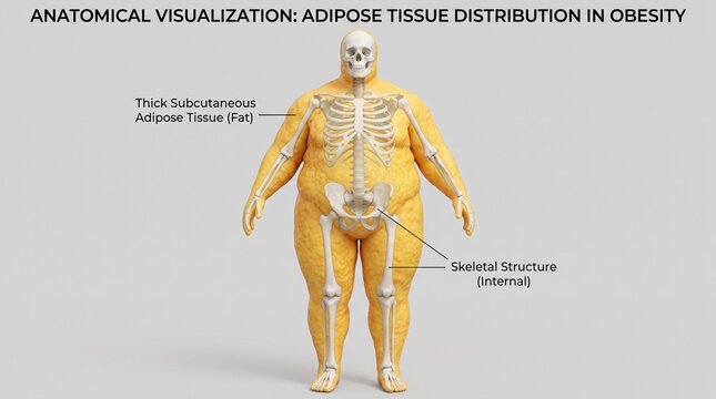 Anatomical visualization of human adipose tissue and skeletal structure