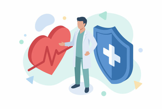 Employee Health Benefits and Medical Insurance Concept Illustration