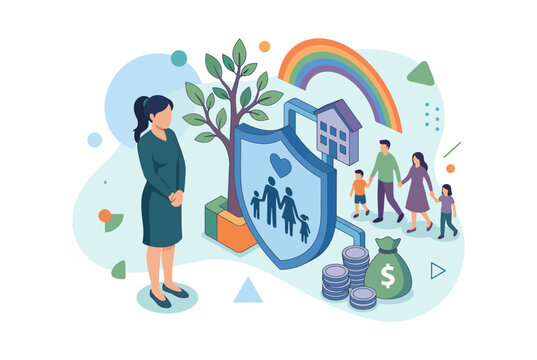 Employee Benefits and Worker Compensation Security Concept