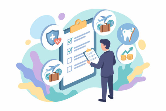 Employee Compensation and Benefits Checklist Illustration