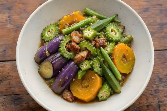 Traditional Ilocano Pinakbet Vegetable Dish