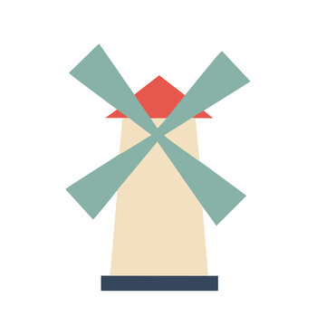 Flat design windmill icon