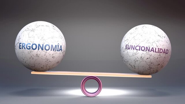 Ergonom&iacute;a y funcionalidad - equilibrio sobre una balanza: la ergonom&iacute;a en un platillo, la funcionalidad en el otro. Comodidad y utilidad a la vez.