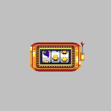 Pixel art illustration Slot Machine. Pixelated Casino Machine. Casino Slot Machine Animation Icon pixelated for the pixel art game and icon for website and video game. old school retro.