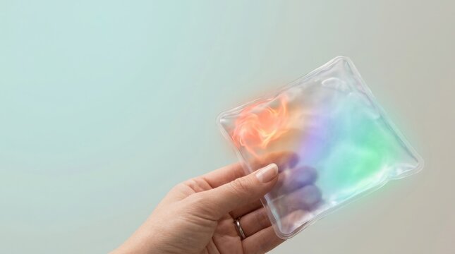 Individual holding a smartphone with a cooling gel pack for ai complaint de-escalation visualization