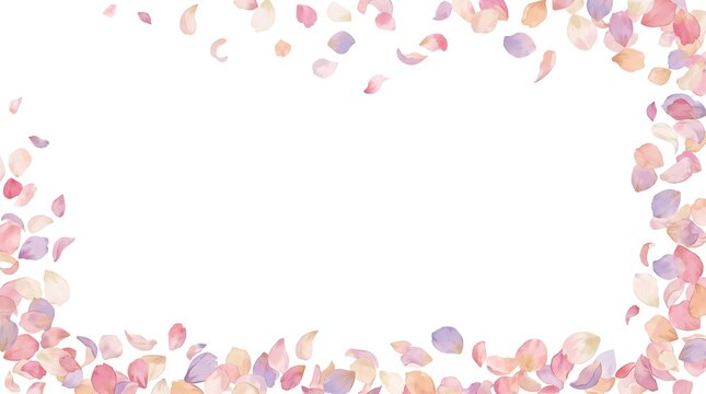 一枚ずつ散りばめた花びらの飾り枠