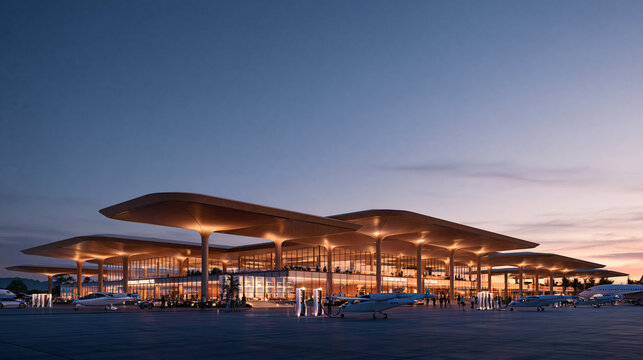 Charging station for eVTOL aircraft at an aviation facility