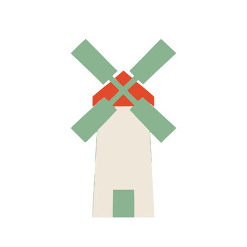 Flat design windmill icon
