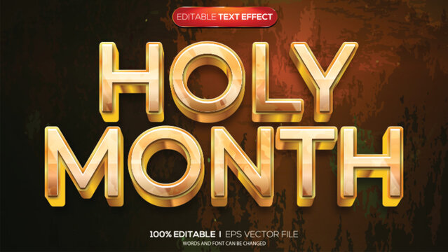 3d text effect holy month theme