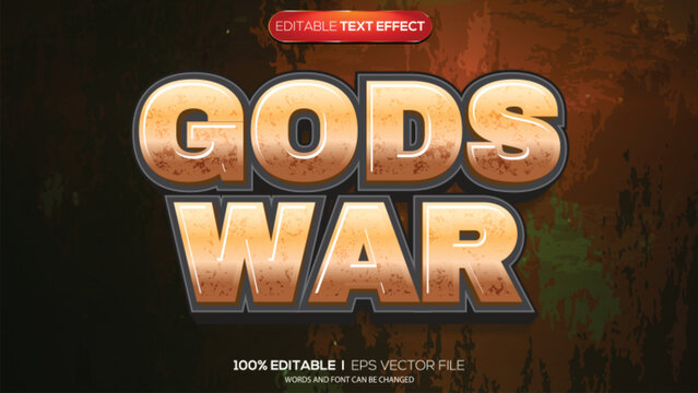 3d text effect gods war theme
