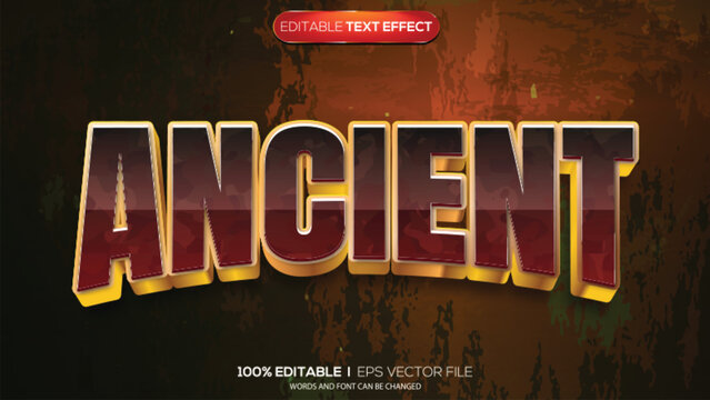 3d text effect ancient theme