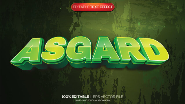 3d text effect asgard theme