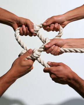 Demonstrating bow-tying technique step-by-step with hands