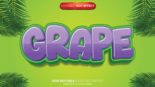 3d text effect grape theme