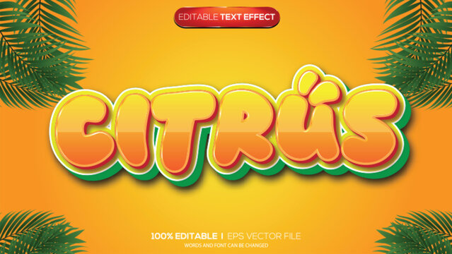 3d text effect citrus theme