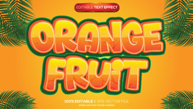 3d text effect orange fruit theme