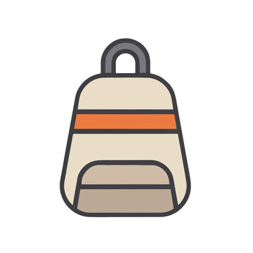 Modern backpack icon with orange stripe