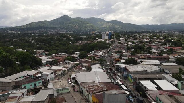 aerial view of a city in San Salvador Cerntral America
