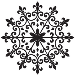 Ornamental Fleur-de-Lis Snowflake Mandala Design © Taufik-DeGra