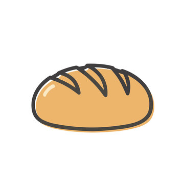 Simple illustration of a loaf of bread