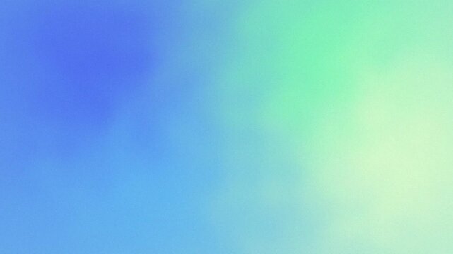 ブルーからシアンとライトグリーンへ滑らかに移ろうノイズ感のあるオーロラグラデーションのシームレスループ動画素材 / Smooth blue to cyan and light green grainy aura gradient seamless loop background