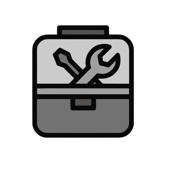 Toolbox with wrench and screwdriver icon