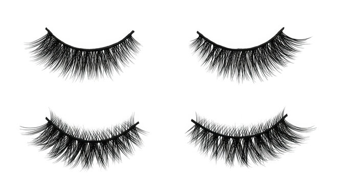 False eyelashes for makeup and beauty isolated on transparent background