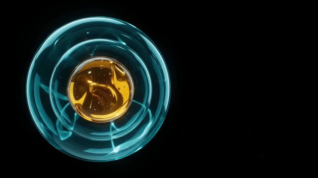 Concentric Liposome Bilayer Vesicle and Warm Amber Gold Core