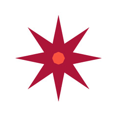 Fototapeta premium Red starburst with orange center
