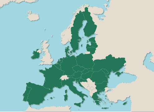 European Union Map Highlighting Member States