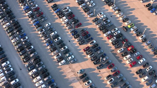 Urban car sales and leasing location with multiple vehicles ready for customers, highlighting convenience, transportation services and modern mobility solutions.