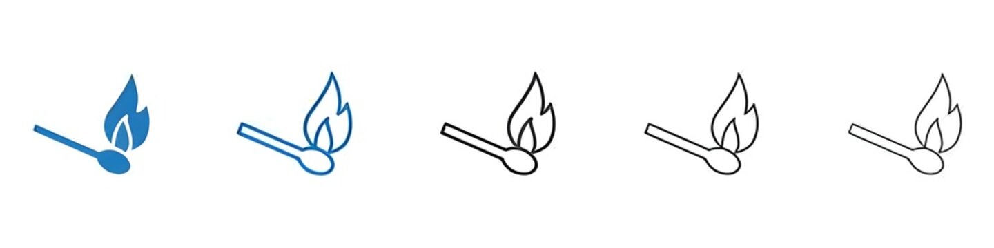 Matches icon Isolated flat vector in outline. Thin line customizable illustration. Contour symbol. Vector isolated outline drawing. Editable stroke
