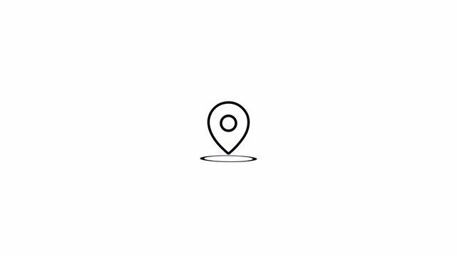  Animated outline location icon  modern minimal outline motion graphics collection without background.