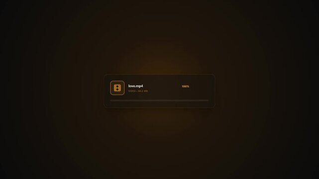 Dark rectangular user interface panel with orange lock icon and text fields floating against a black gradient background with warm cinematic lighting and minimal layout