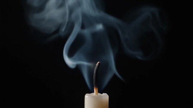 Smoke rising from a snuffed wick