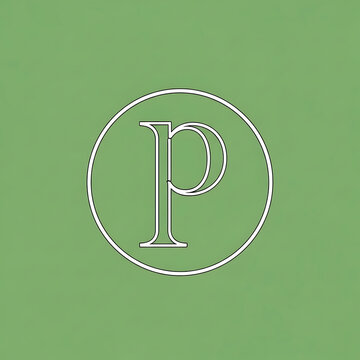 Large Letter P in Circle.