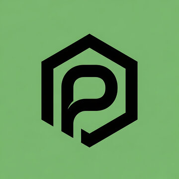 Black Letter P Logo Design.
