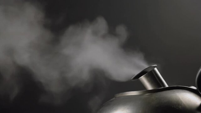Kettle whistle releasing steam