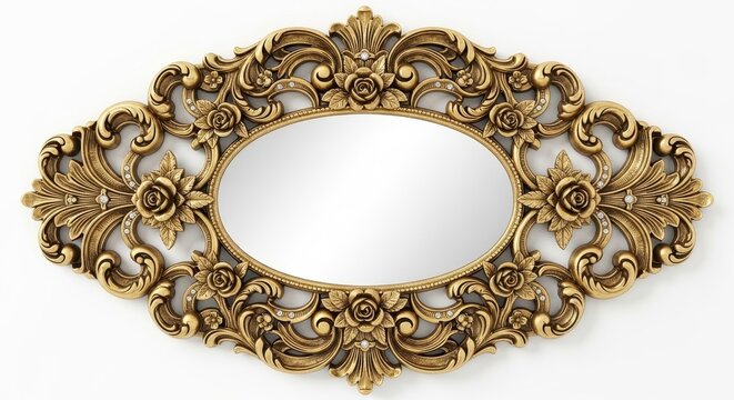 Intricate gold ornate frame vector design