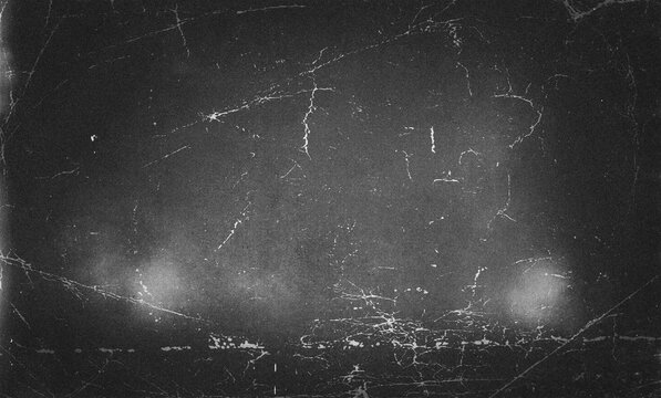 grunge overlay effect with scratch and dust on black background, retro noisy grain dust texture for film or photo overlay effect on black background, old photo overlay texture