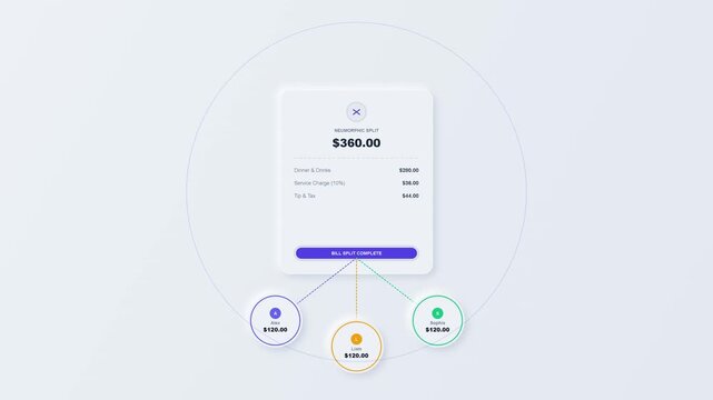 Bill Splitting Application Interface UI Animation
