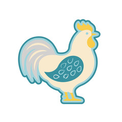 Stylized Rooster Illustration Isolated on Transparent Background © julia