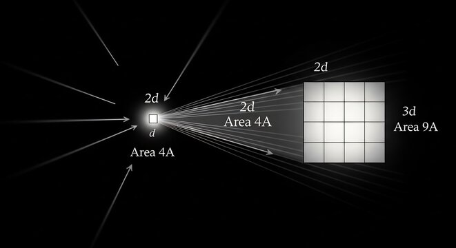 Physics of Light Intensity and Area