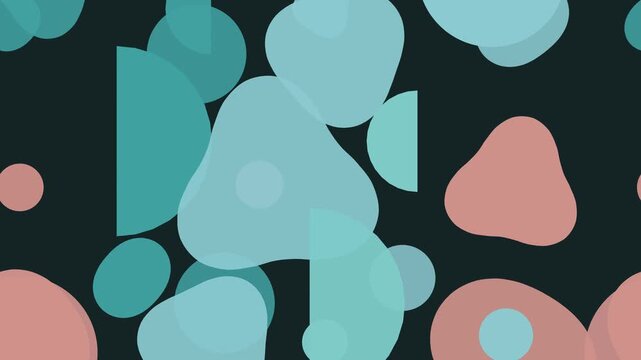 Animated rainbow-hued abstract shapes motion background seamless loop
