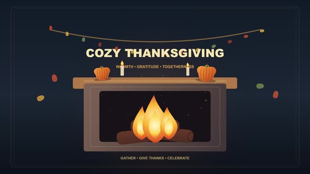 Abstract Motion Background with Glowing Particles and Smooth Light Waves Thanksgiving