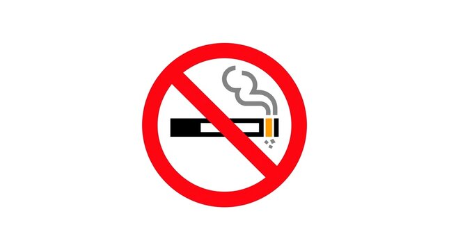 No smoking prohibition safety sign icon.
