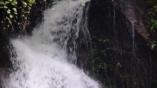 Rim Sai the 3th tier of dad fa waterfall nestled within the lush rainforest of tai rom yen national park in ban na san district surat thani province thailand